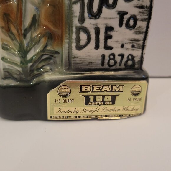 Jim Beam Tombstone Arizona 100 Months 86 Proof Ceramic Decanter Vintage Collecti - Picture 2 of 8
